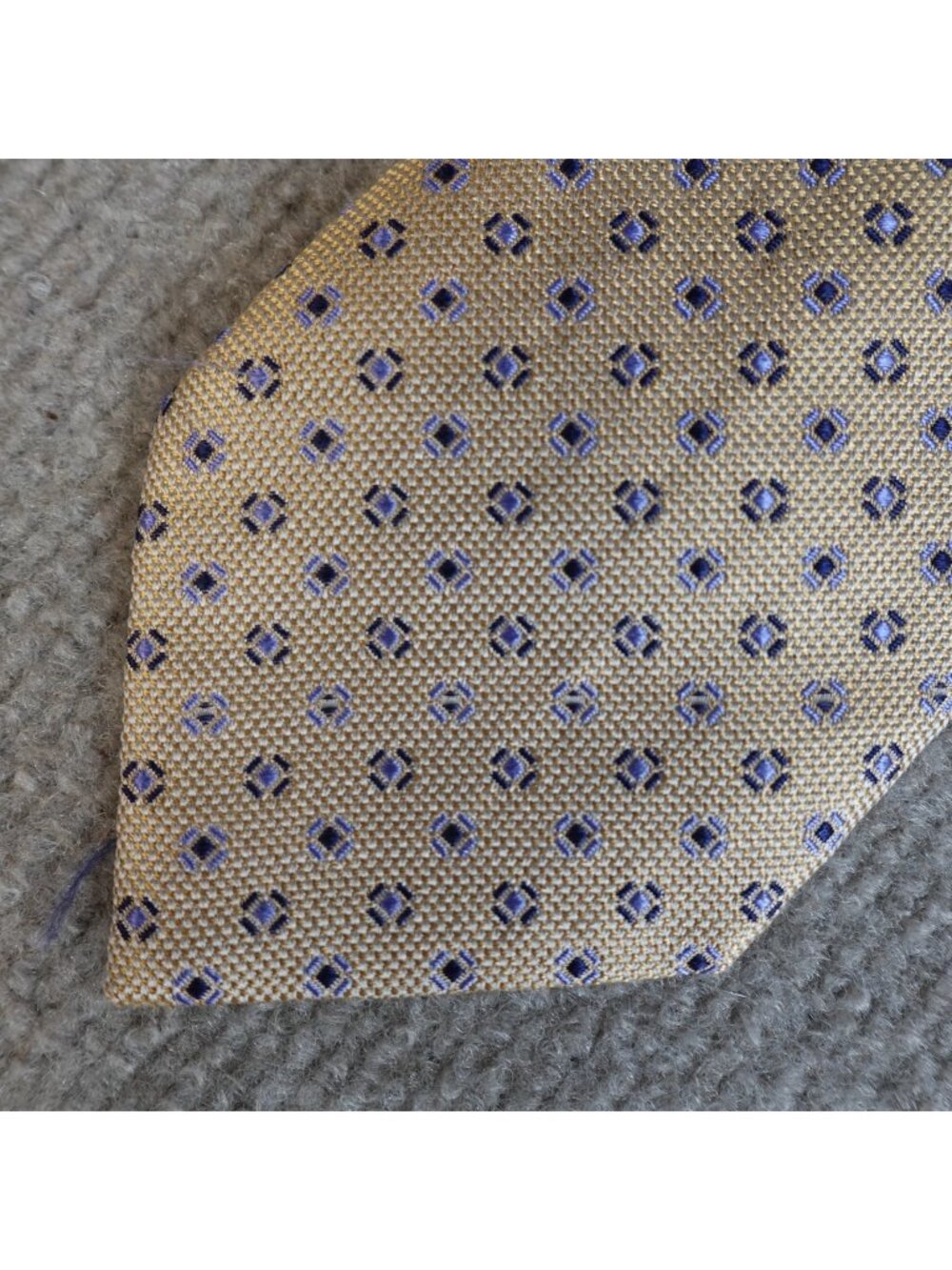 Trafalgar Tie Beige Macclesfield 100% Silk Made in Italy